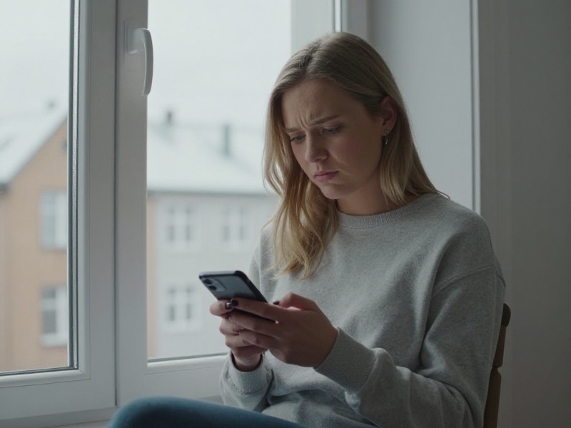 En norsk mann i 30-årene sitter ved kjøkkenbordet en grå ettermiddag og blar likegyldig gjennom nesten identiske fjelltur-bilder i datingappen, uten å føle noe særlig.