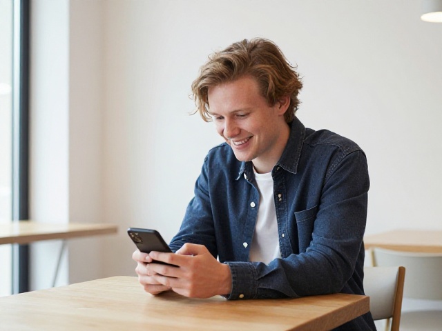 Person som bruker Telegram for dating på smarttelefon